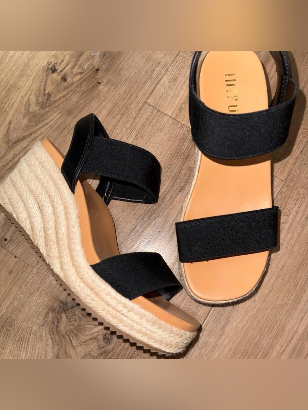 Like new Black espadrille wedge sandals
